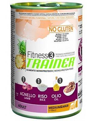 Trainer Fitness3 No Gluten Adult Medium&Maxi Duck and rice canned